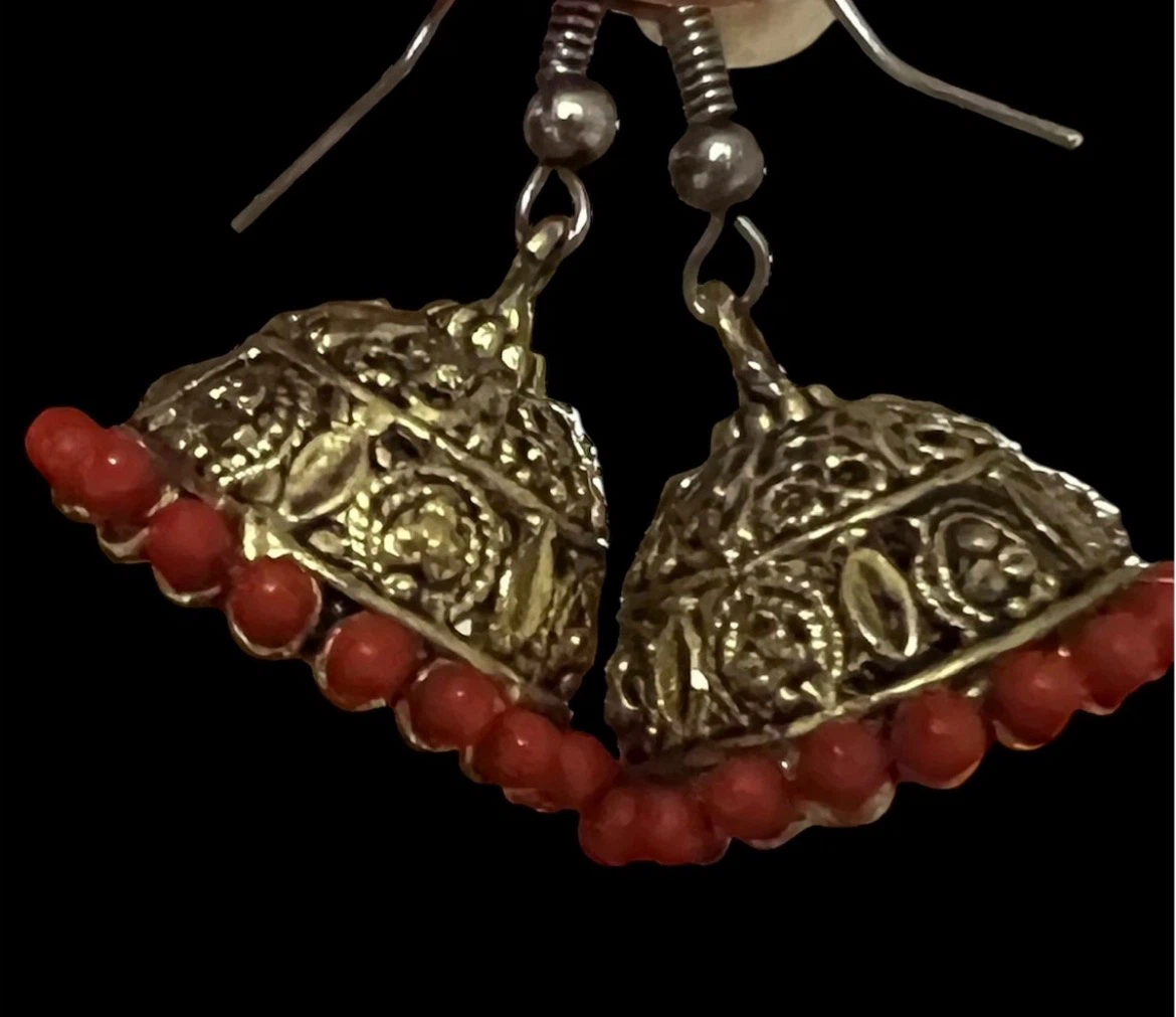 Gold-tone jhumka earrings