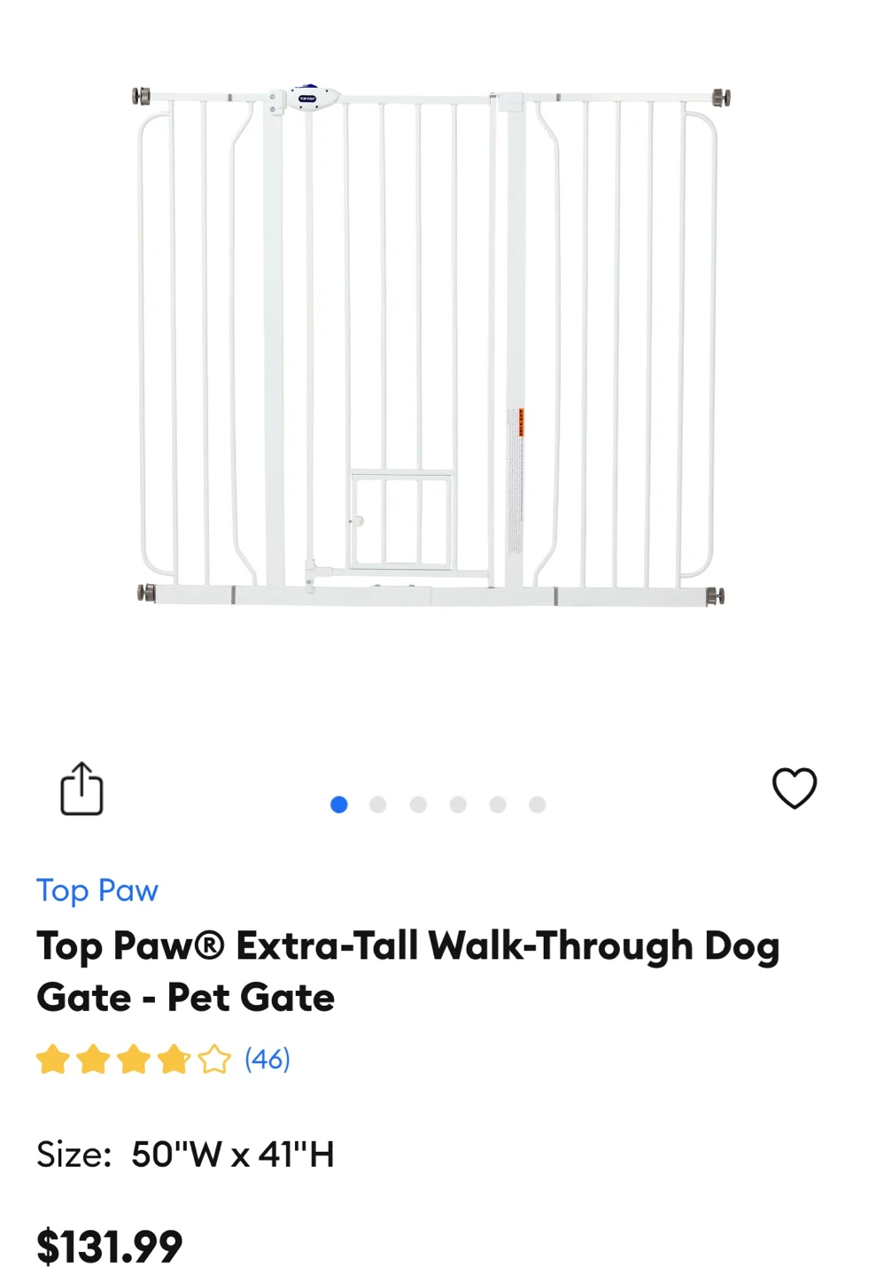 Top Paw Extra-Tall Walk-Through Dog Gate - photo 4