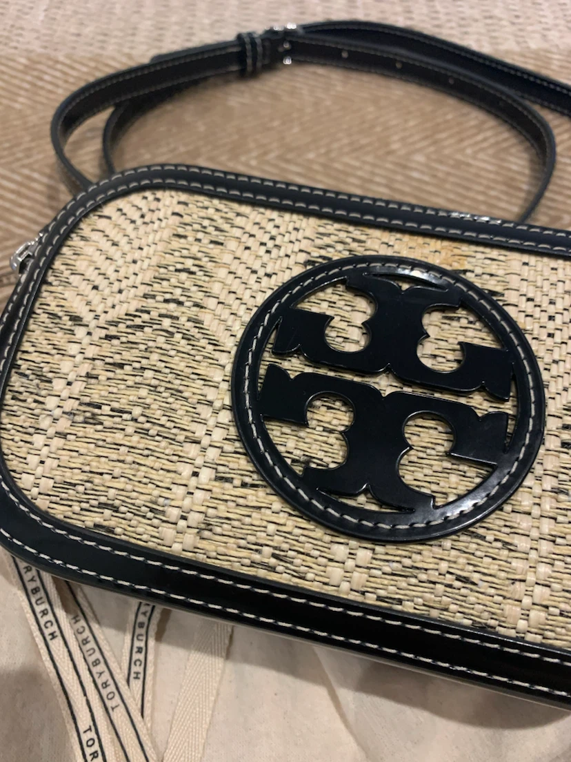 Tory Burch Mini Miller Woven Linen Crossbody Bag