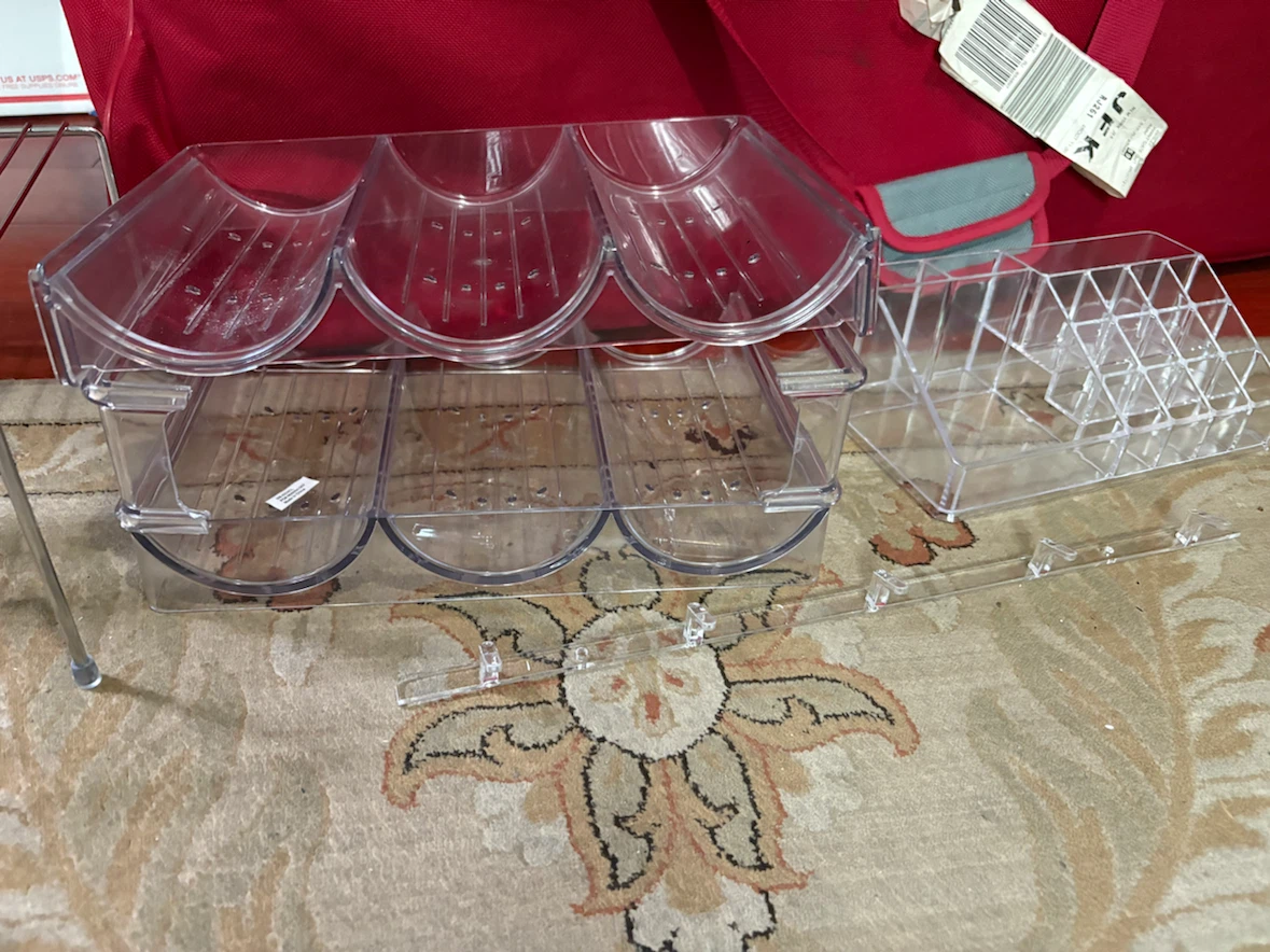 Clear Acrylic Makeup Organizer Set