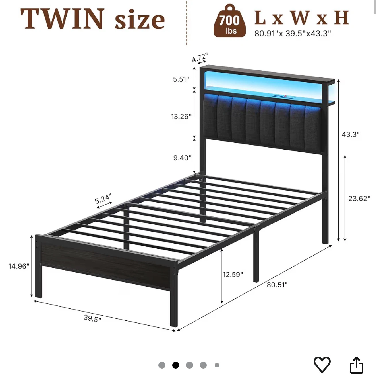 Twin size Sonic the Hedgehog Bed Frame