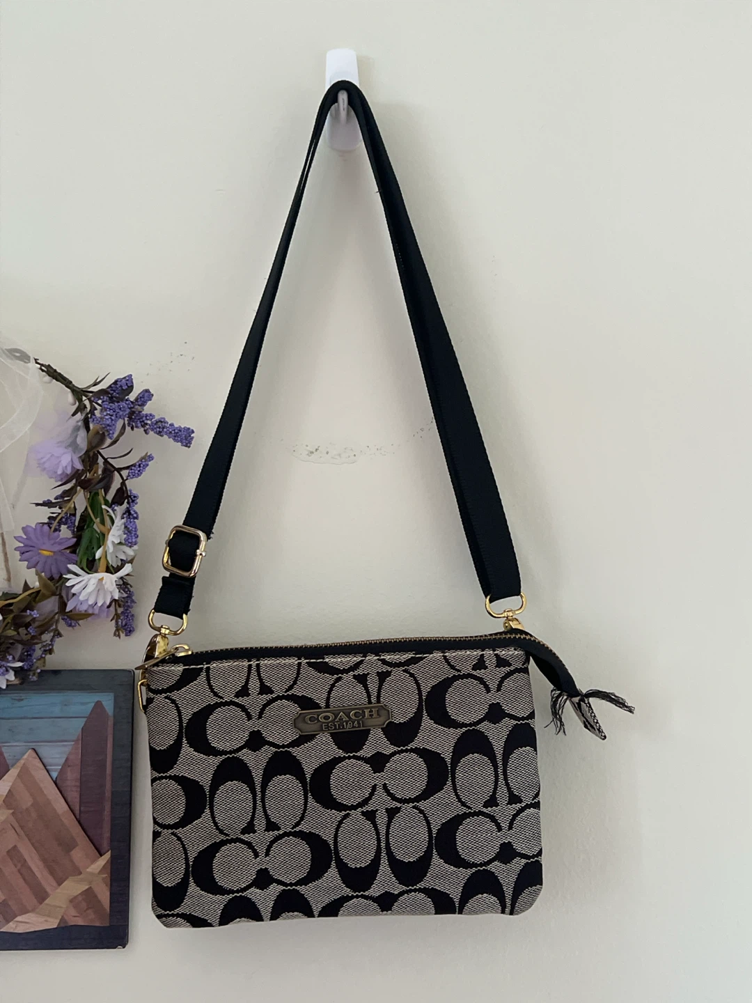 Vintage Coach Monogram Shoulder Bag