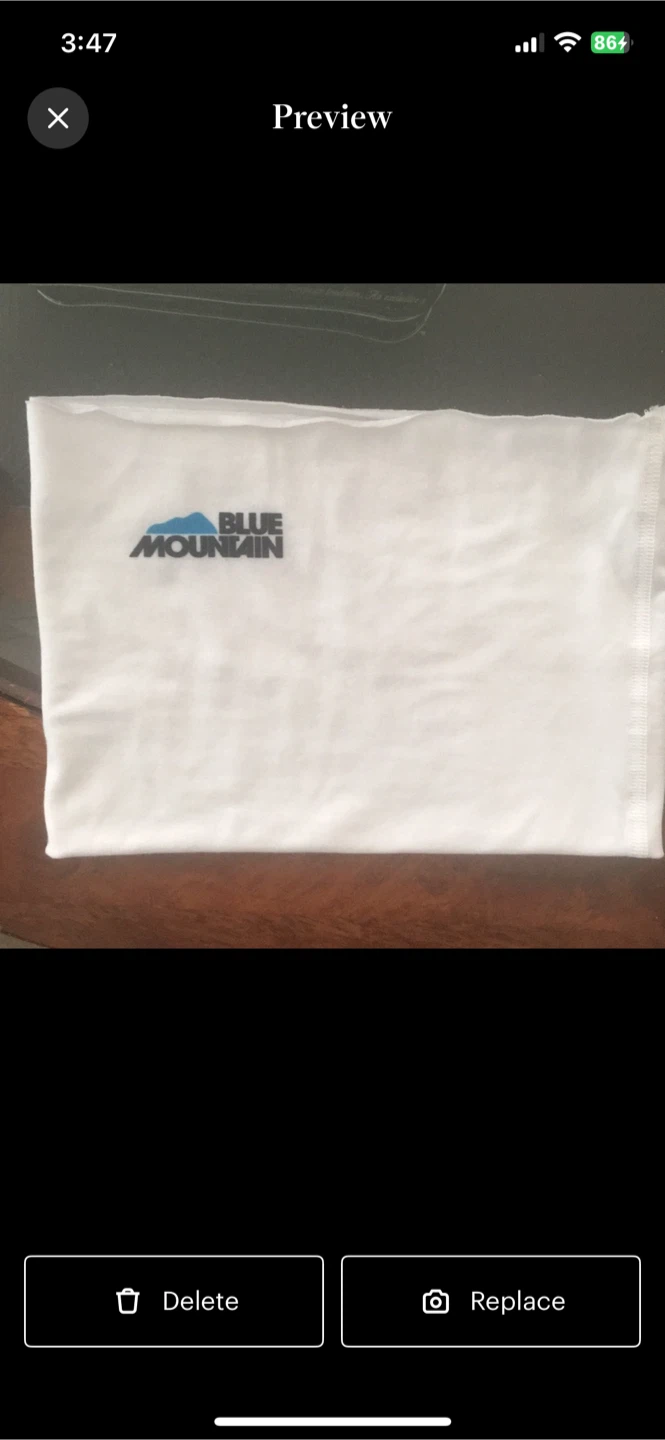 Blue Mountain neck gaiter with raw hemline