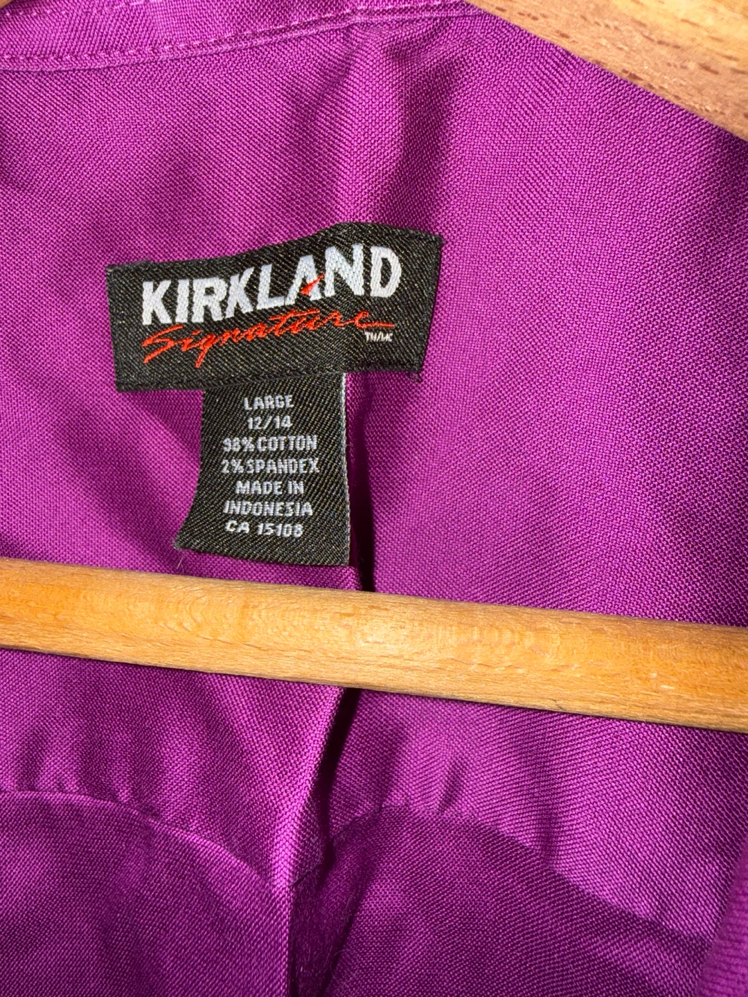 Kirkland Signature Purple Button-Up Shirt - Size Large - photo 4