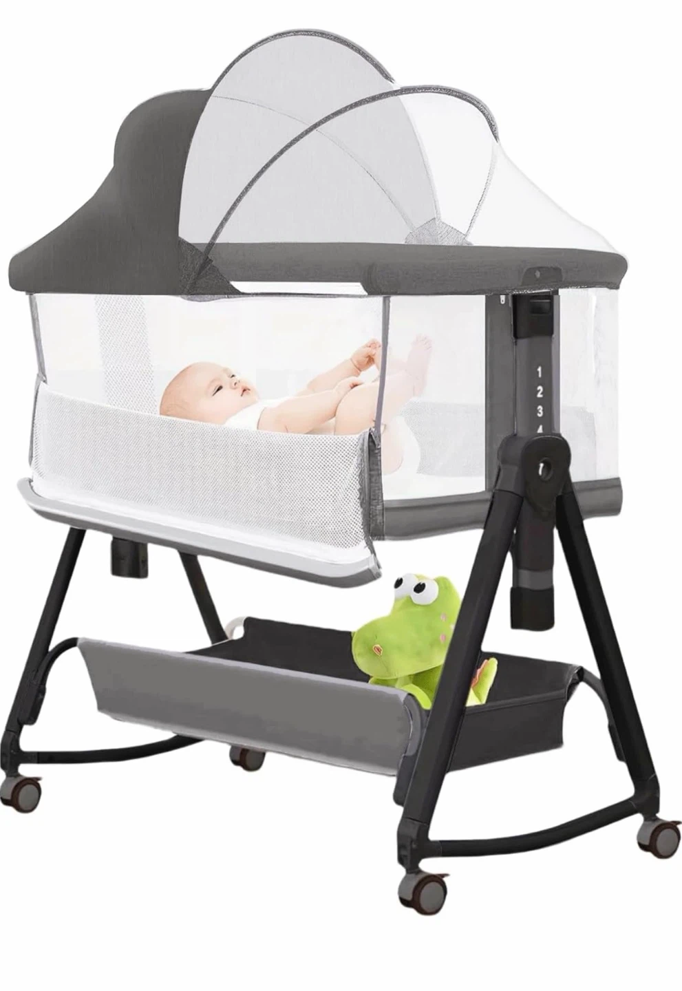 Adjustable Baby Bassinet with Mosquito Net