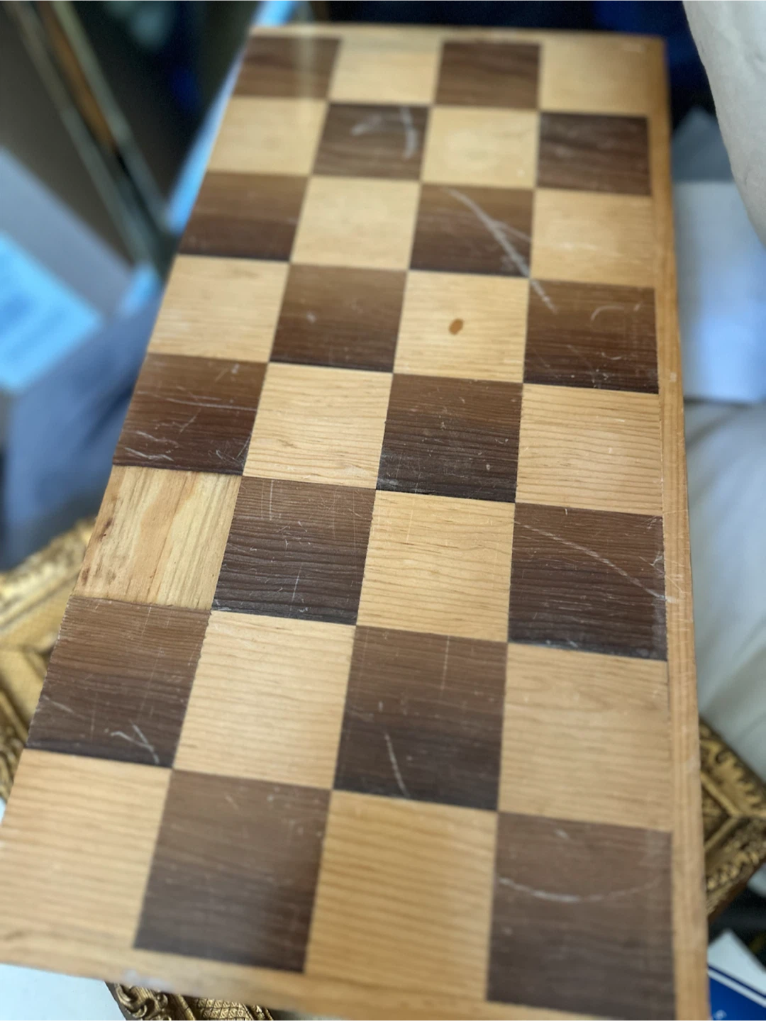 Vintage Mexican Wood Bone Pulpit Chess Set For Parts - photo 4