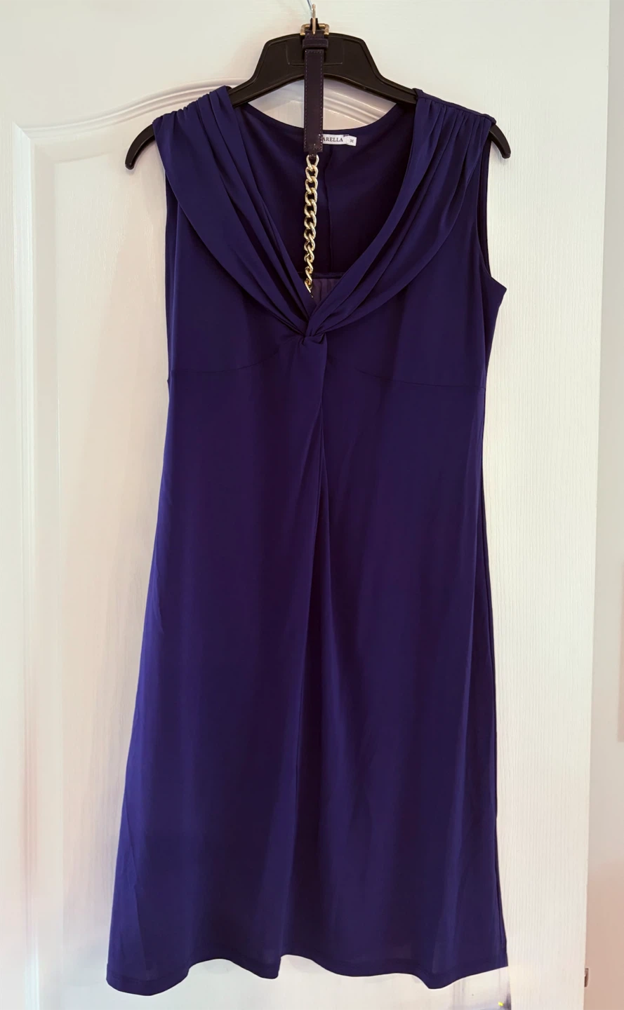 Marella Navy Blue Sleeveless Chain Detail Dress Size M