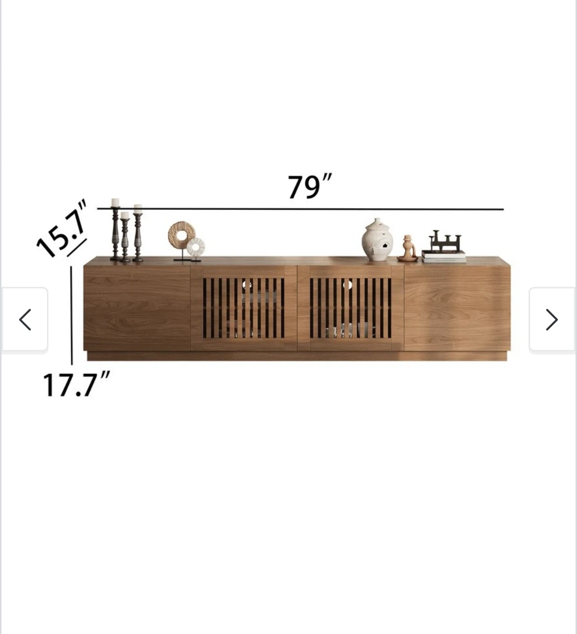 79" Console with Slatted Doors