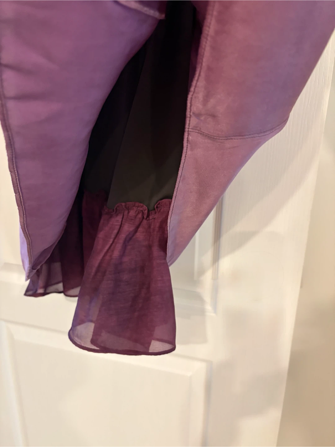 PENNYBLACK Purple Dress with Sheer Ruffle Trim - photo 3