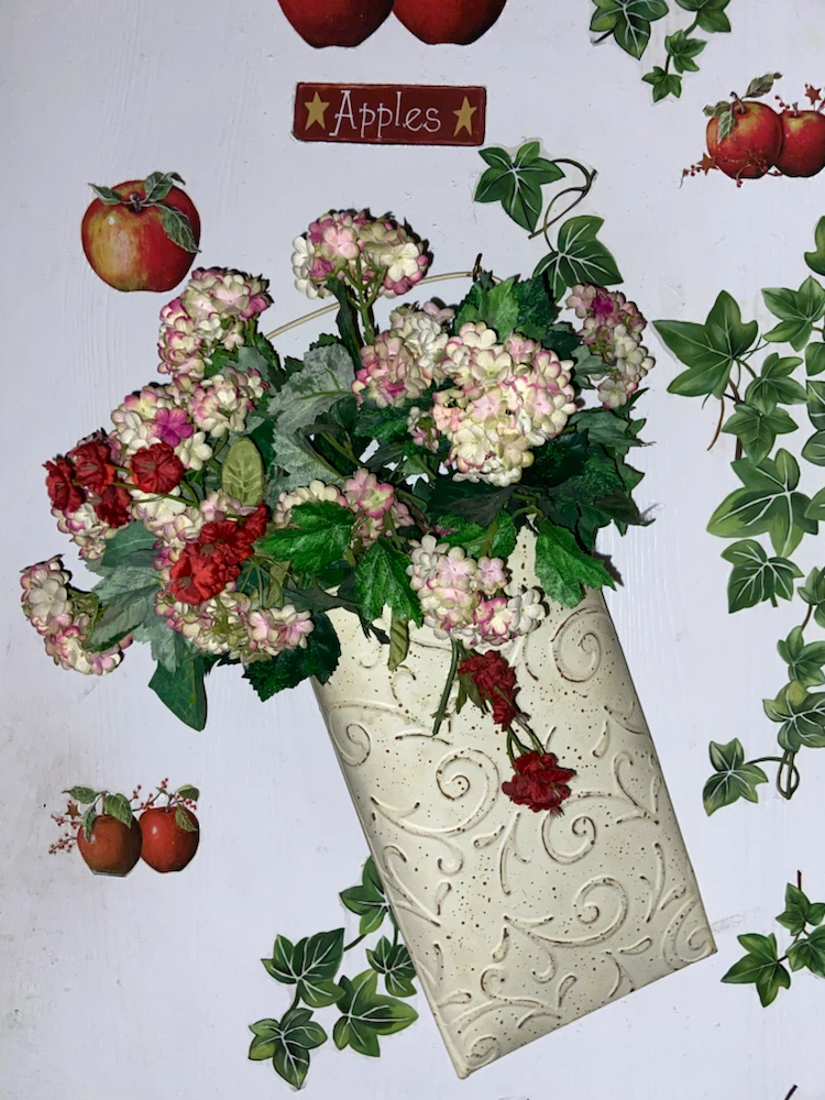 Decorative Flower Arrangement with Tin Vase