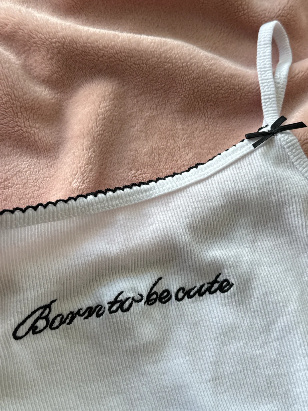 White "Born to be Cute" Camisole Top - photo 2