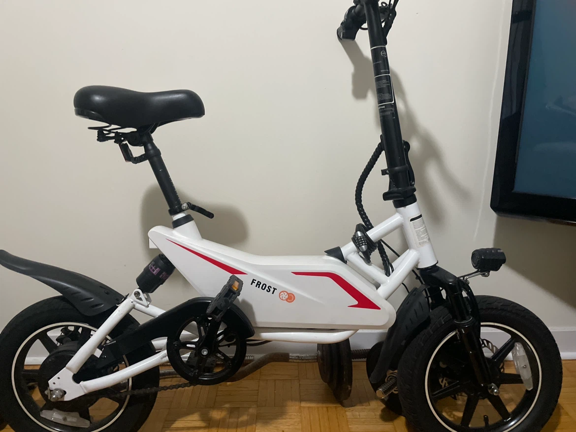 White FROST Electric Folding Bike