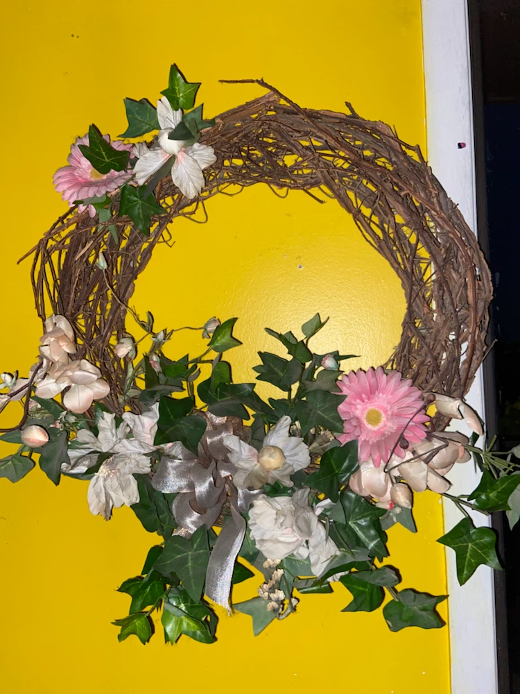 Wreath with Flowers and Greenery - photo 2
