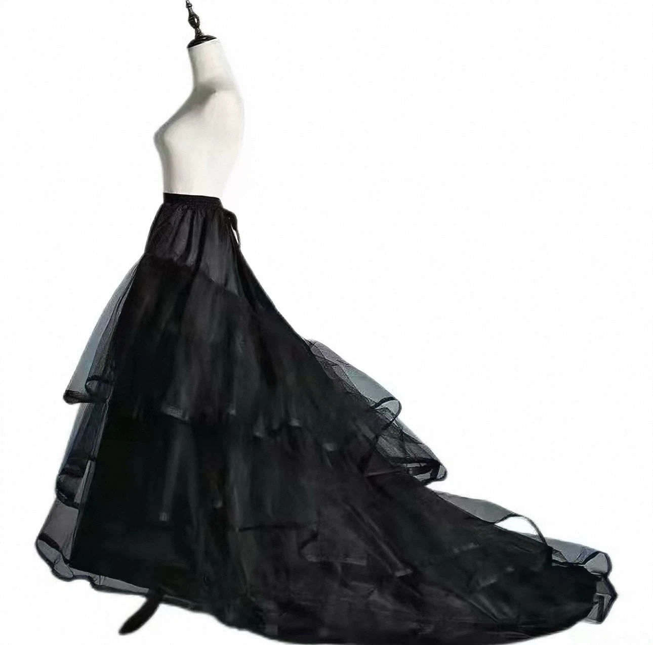 Black tiered tulle skirt