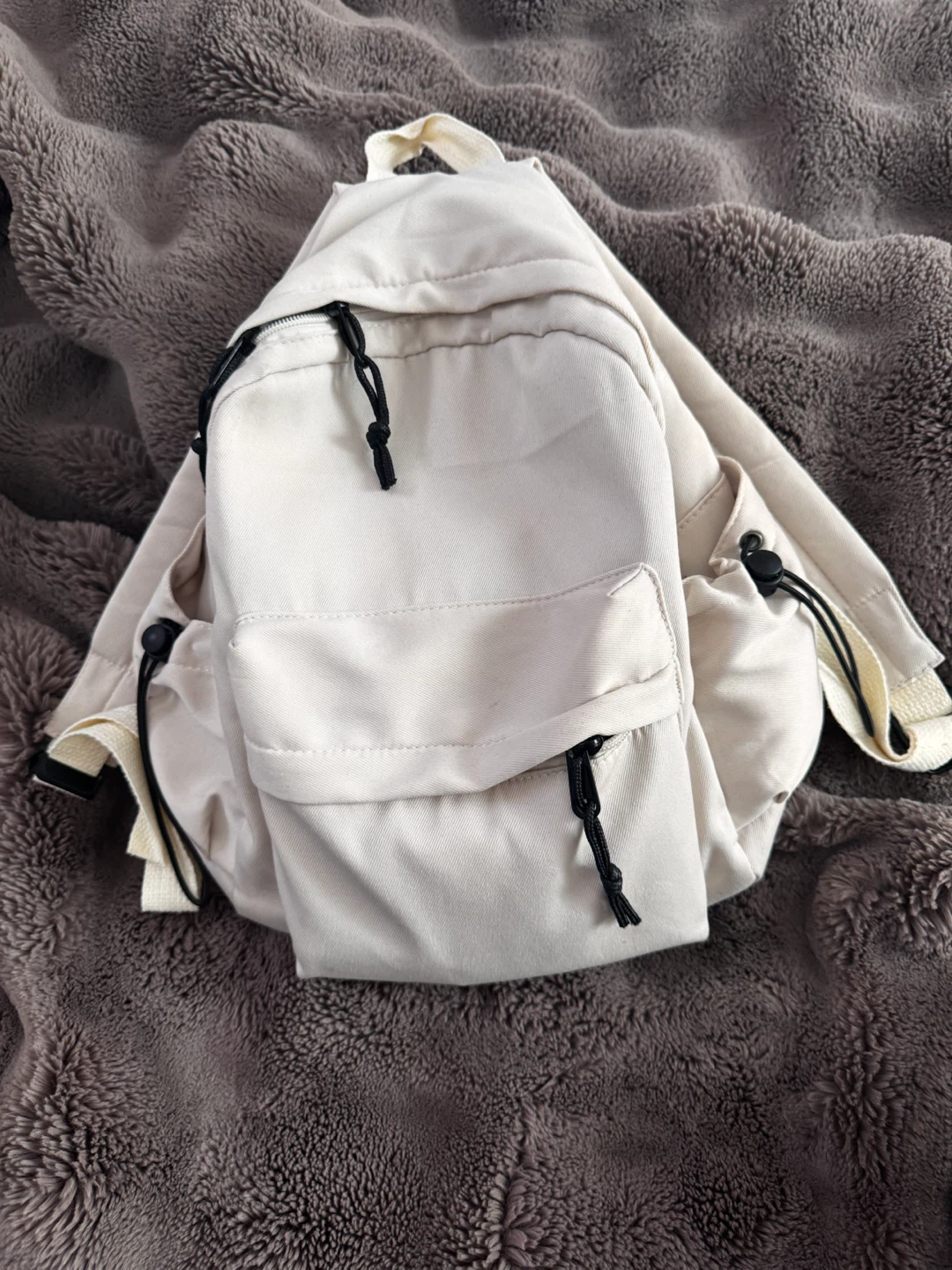 Cream Canvas Backpack