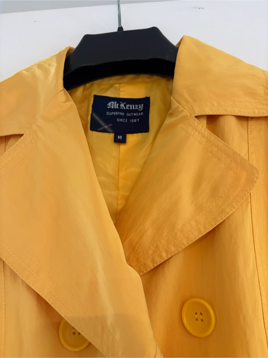 McKenzie Yellow Double-Breasted Trench Coat - Size M - photo 2