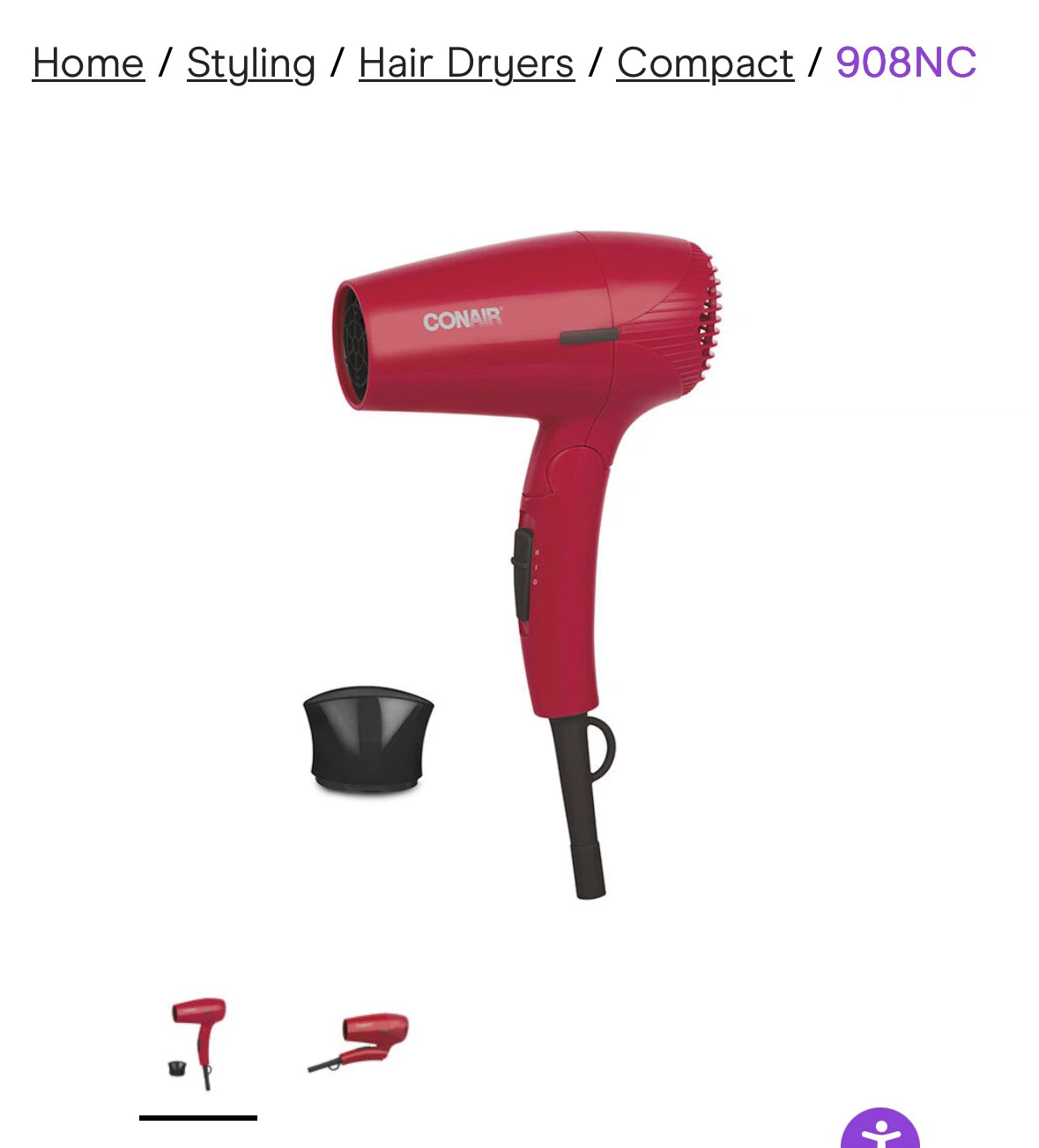 Conair Compact Folding Hair Dryer - photo 2