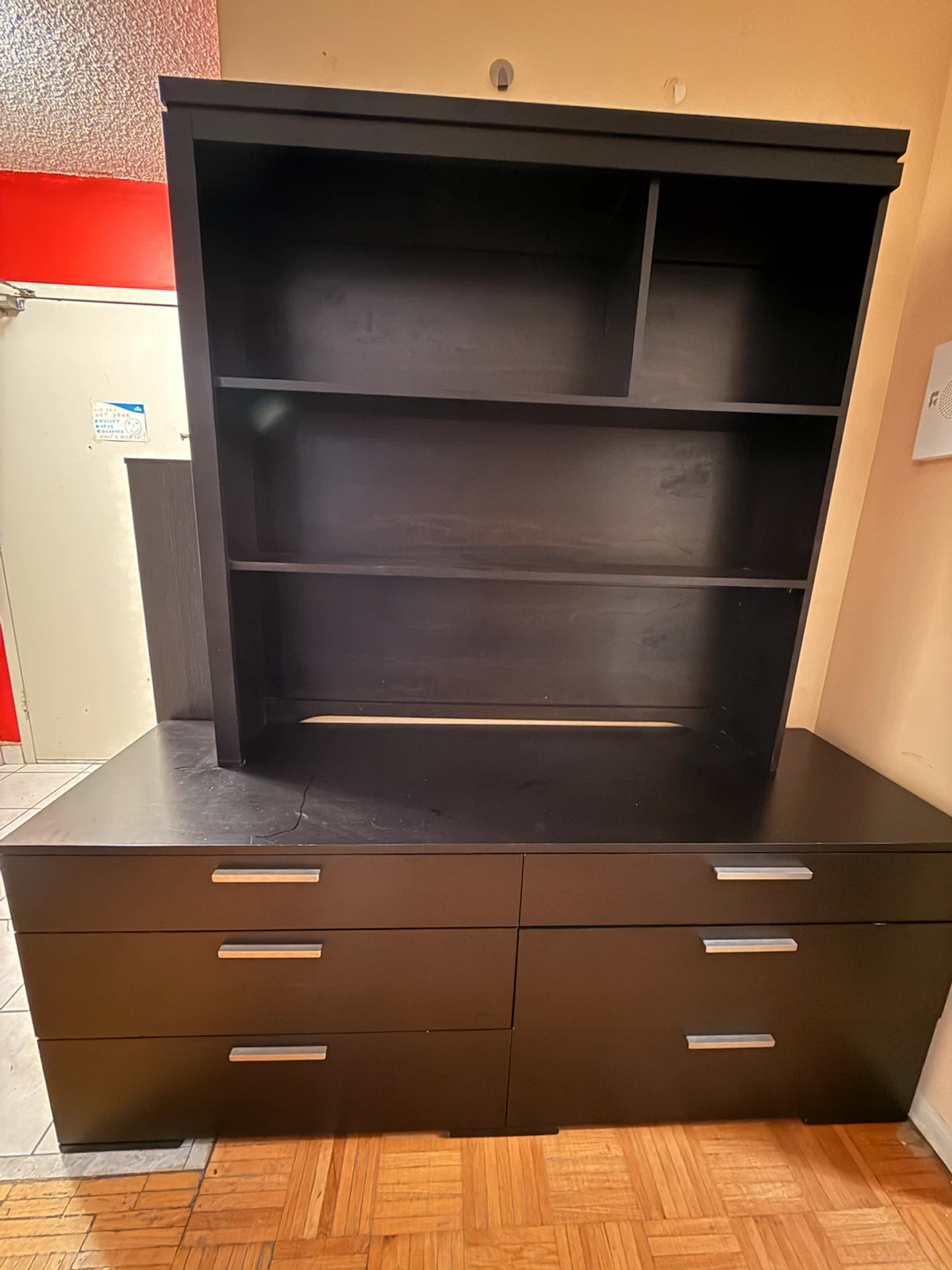 Black Dresser with Hutch
