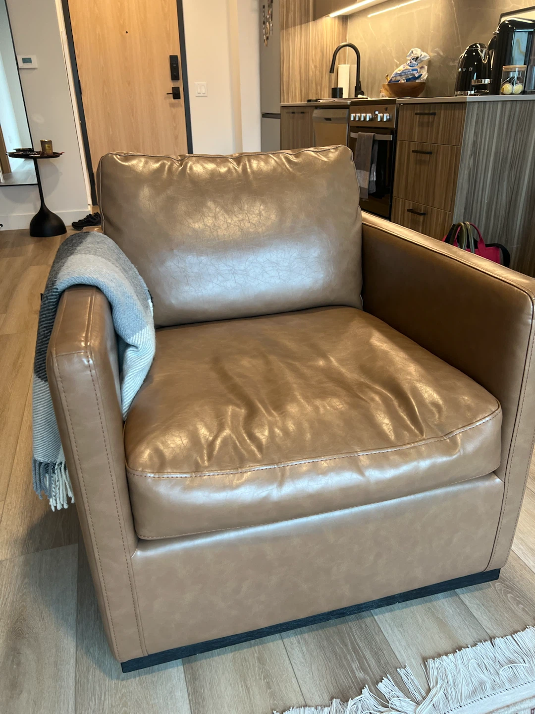 Brown Leather Accent Chair