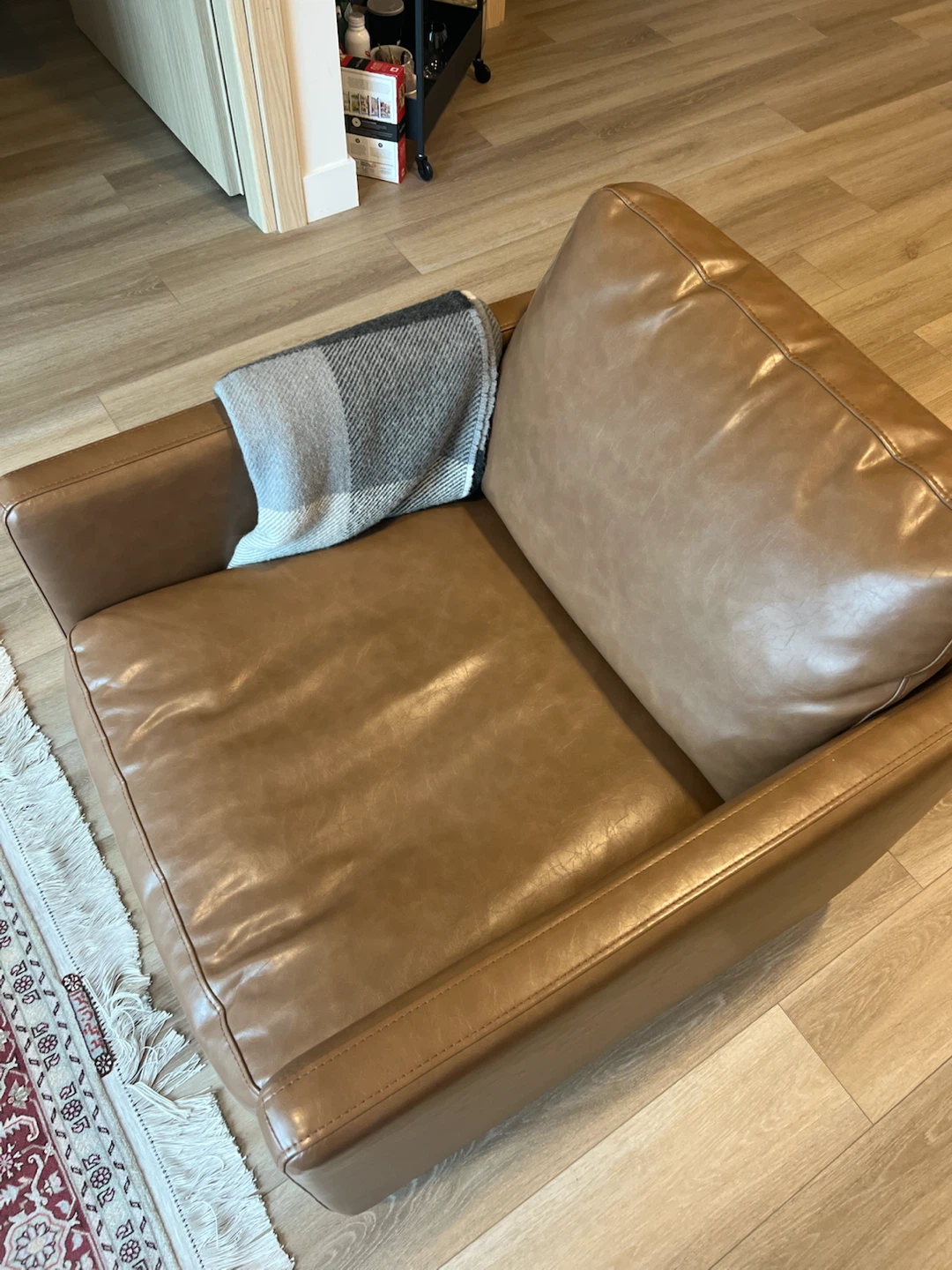 Brown Leather Accent Chair - photo 2