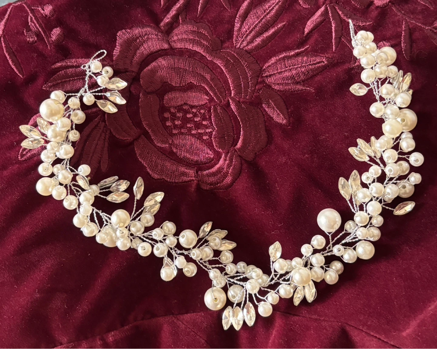 Pearl and Crystal Hair Vine Accessory