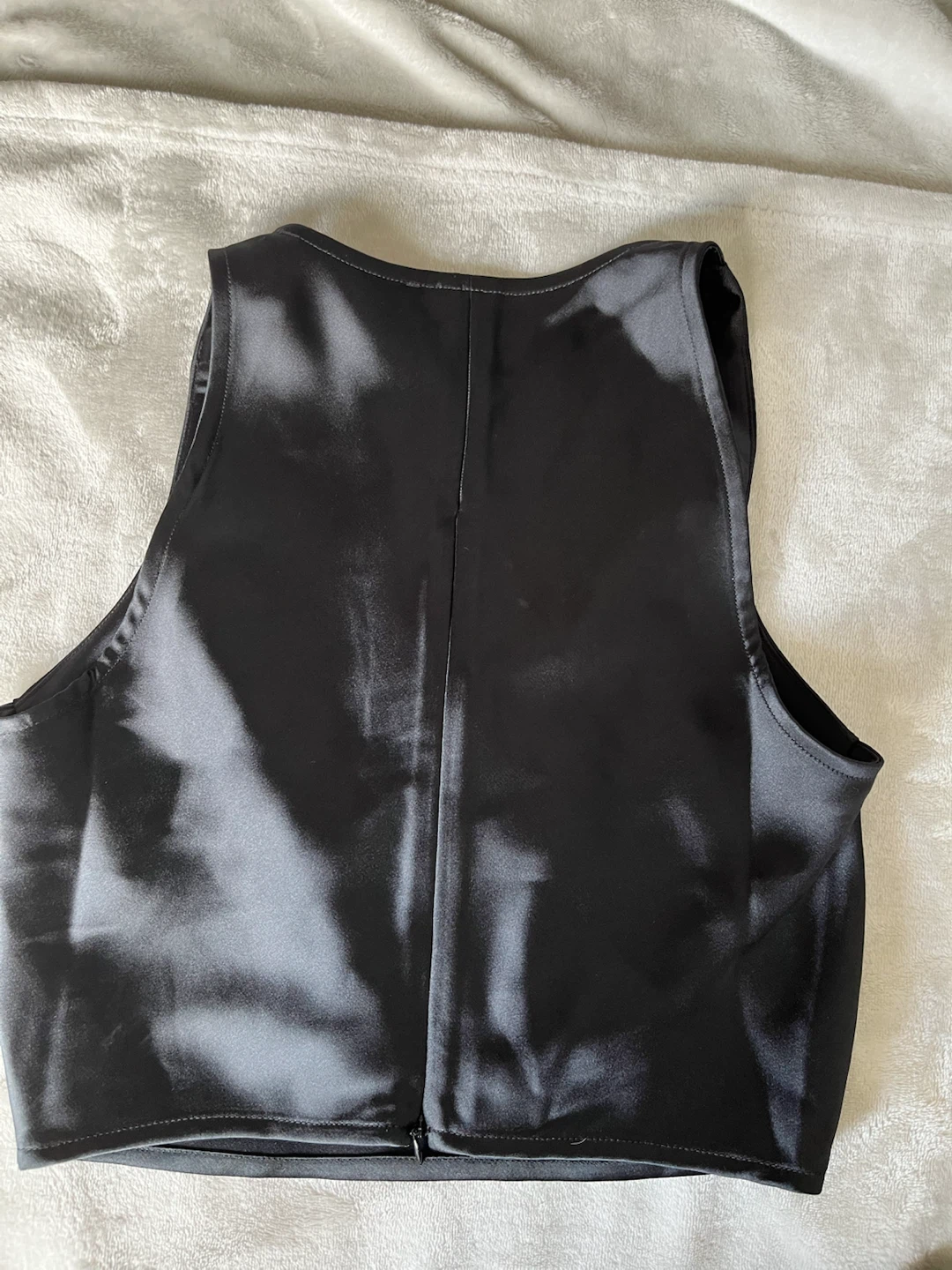 Oak + Fort Black Satin Cowl Neck Crop Top - photo 2