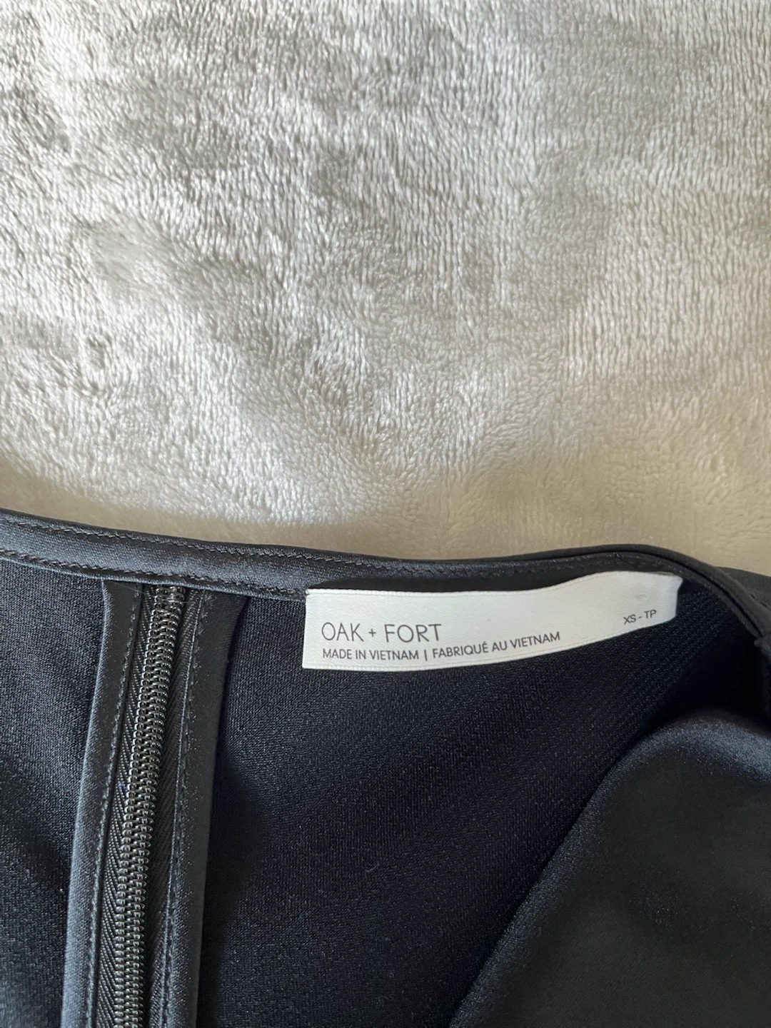 Oak + Fort Black Satin Cowl Neck Crop Top - photo 3