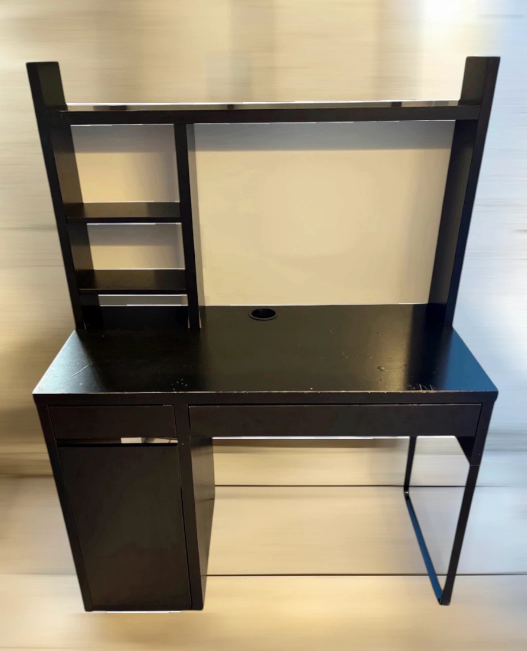 MICKE desk 105x50 cm w/ storage/hutch combo Used as is..