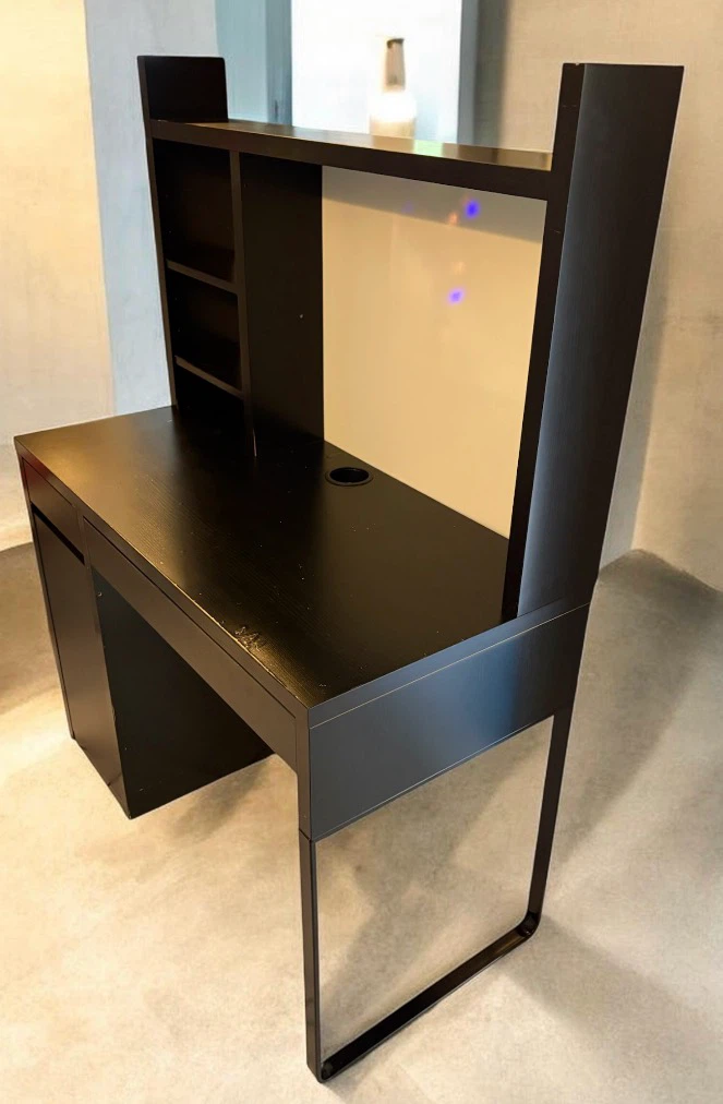 MICKE desk 105x50 cm w/ storage/hutch combo Used as is.. - photo 5