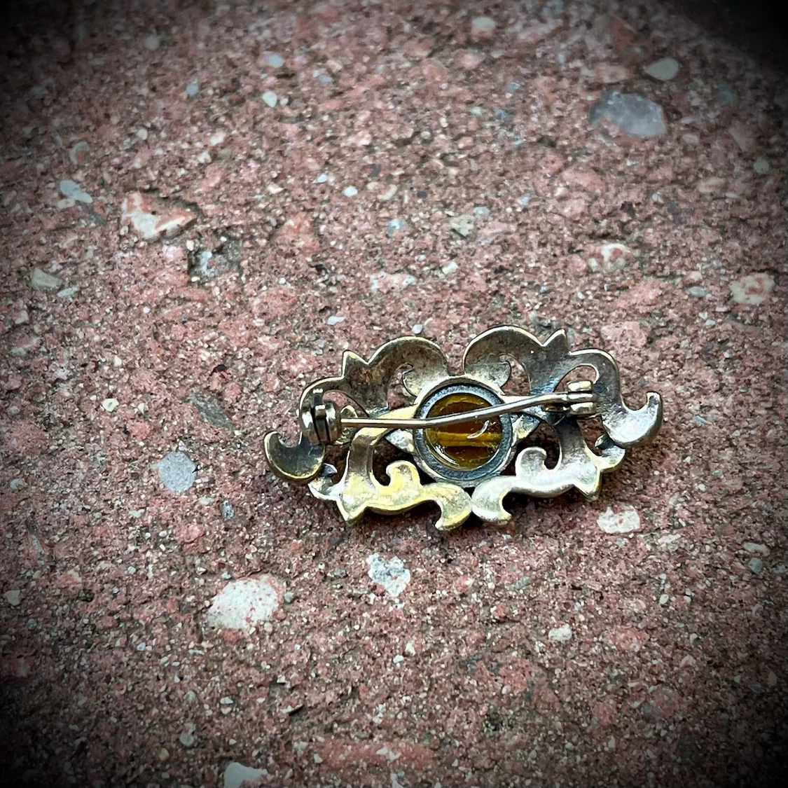 NEW Vintage Style Brooch with Tiger's Eye Stone - photo 2