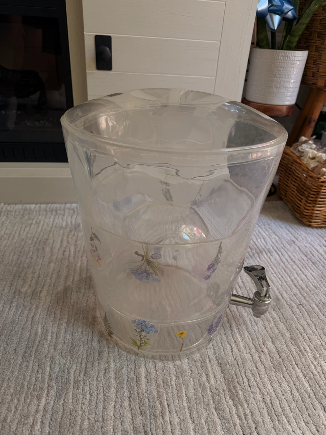 Plastic Drink Dispenser with Floral Design - photo 2