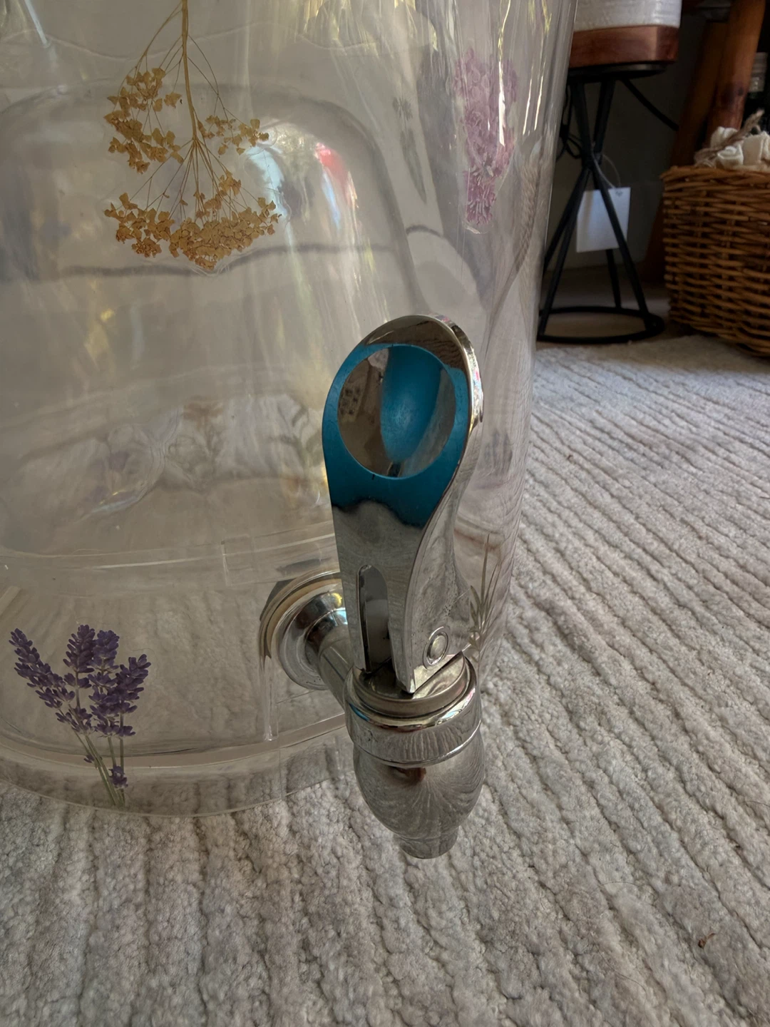 Plastic Drink Dispenser with Floral Design - photo 3
