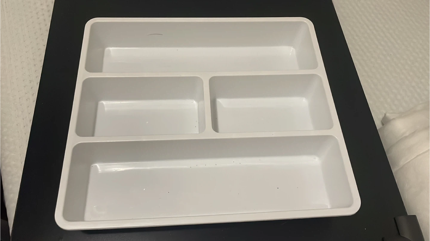 White 4-Compartment Cutlery Drawer Organizer Tray
