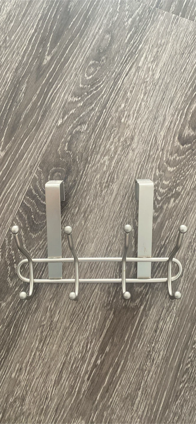 Silver Over-the-Door 6-Hook Hanger