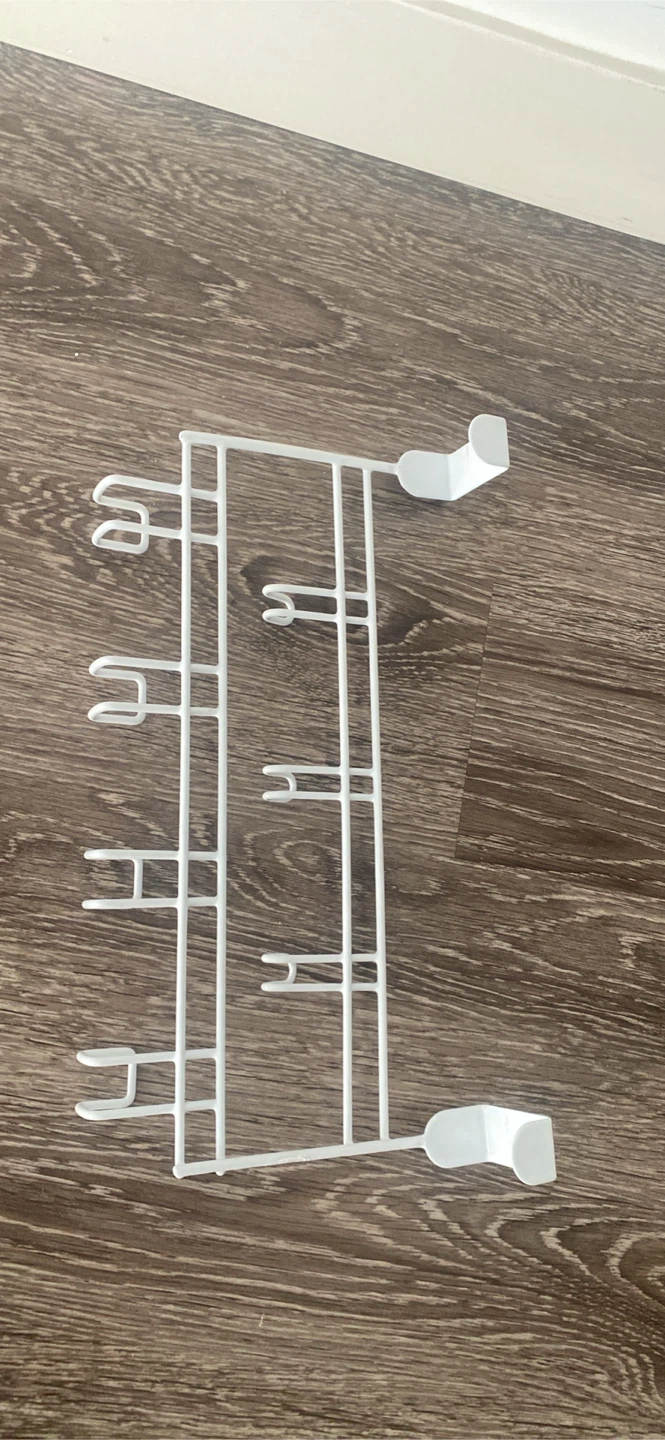 White Over-the-Door Hook Rack
