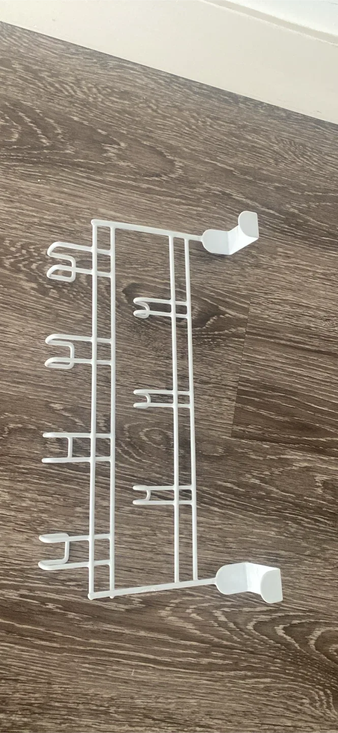 White Over-the-Door Hook Rack