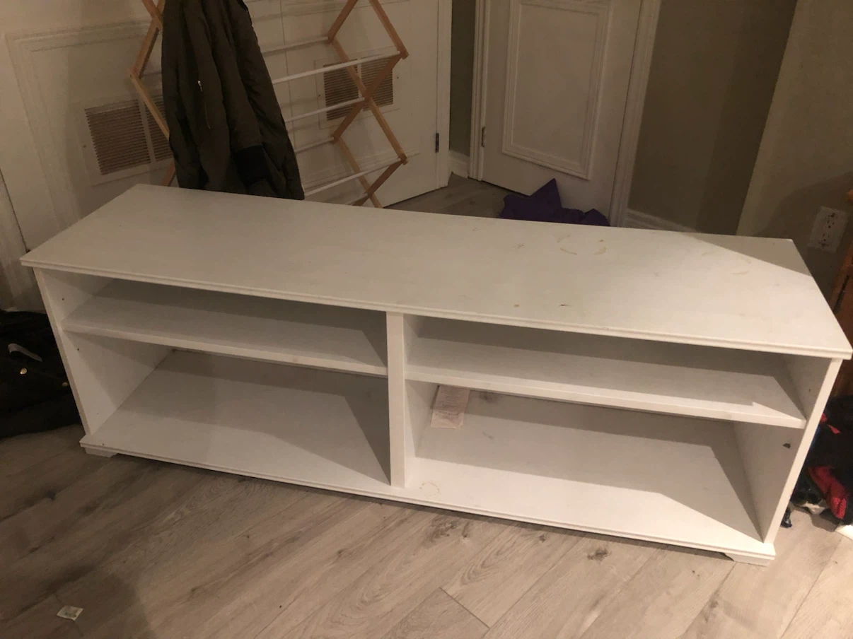 White Media Console with Shelves - photo 2