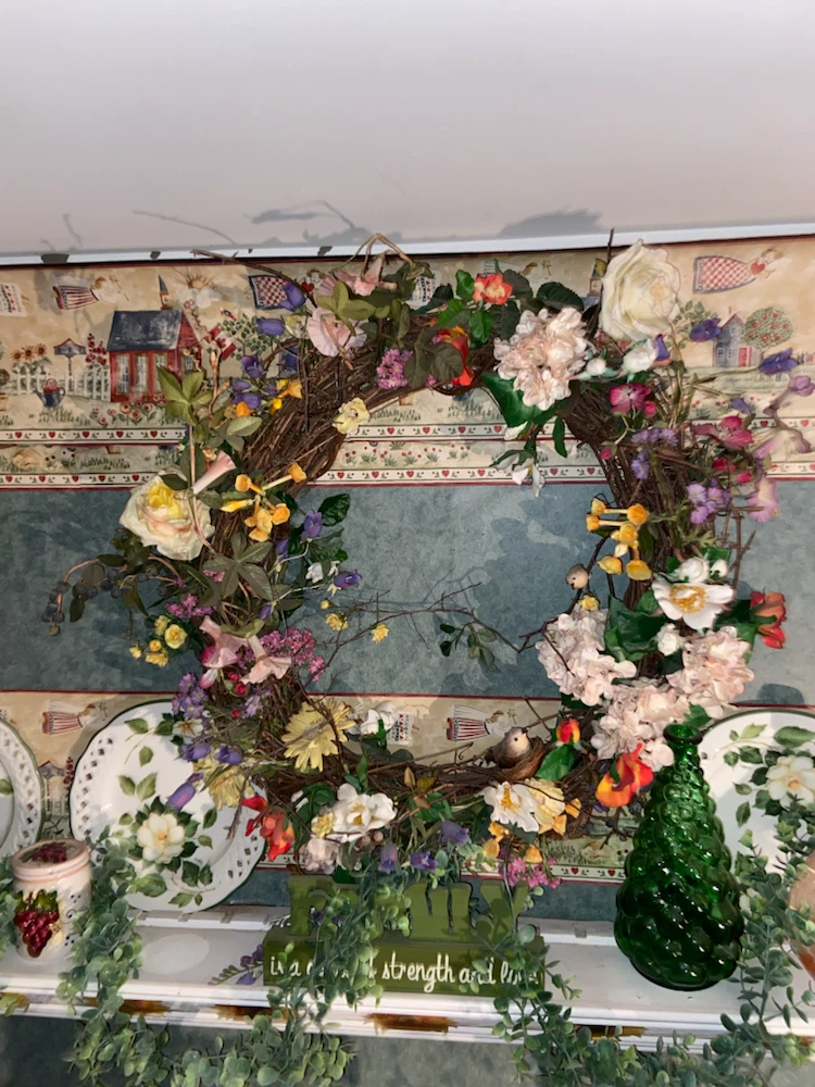 Large Floral Spring Wreath with Birds - photo 2