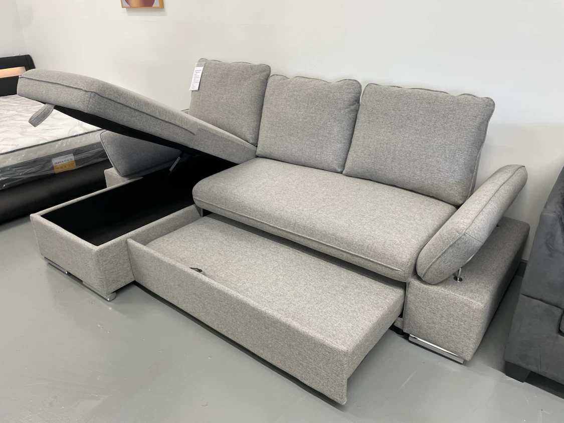 Grey Sectional Sofa with Storage