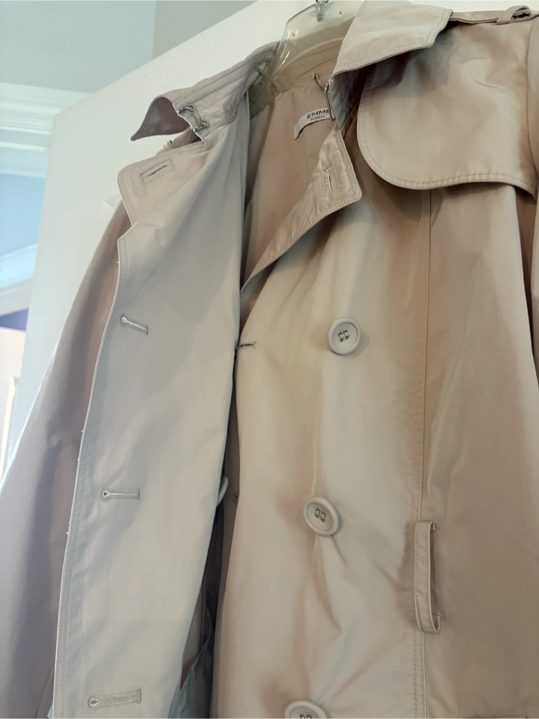 EMME Beige Double-Breasted Trench Coat - photo 3