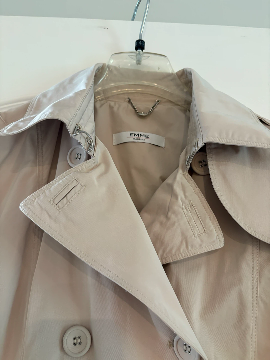 EMME Beige Double-Breasted Trench Coat - photo 4
