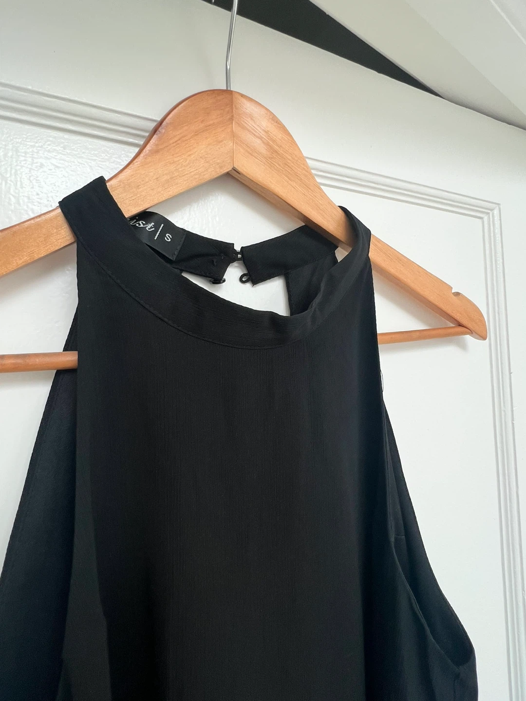 Sexy Black Halterneck lace-trim sleeveless mini dress - photo 3