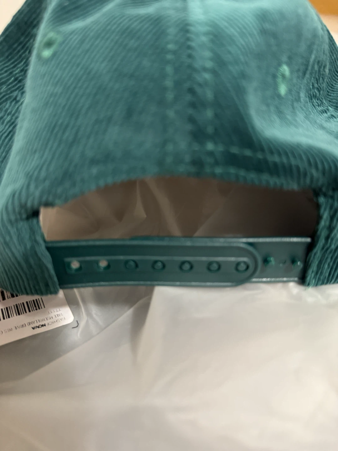 Green Corduroy Baseball Cap with Embroidered Letters - photo 2