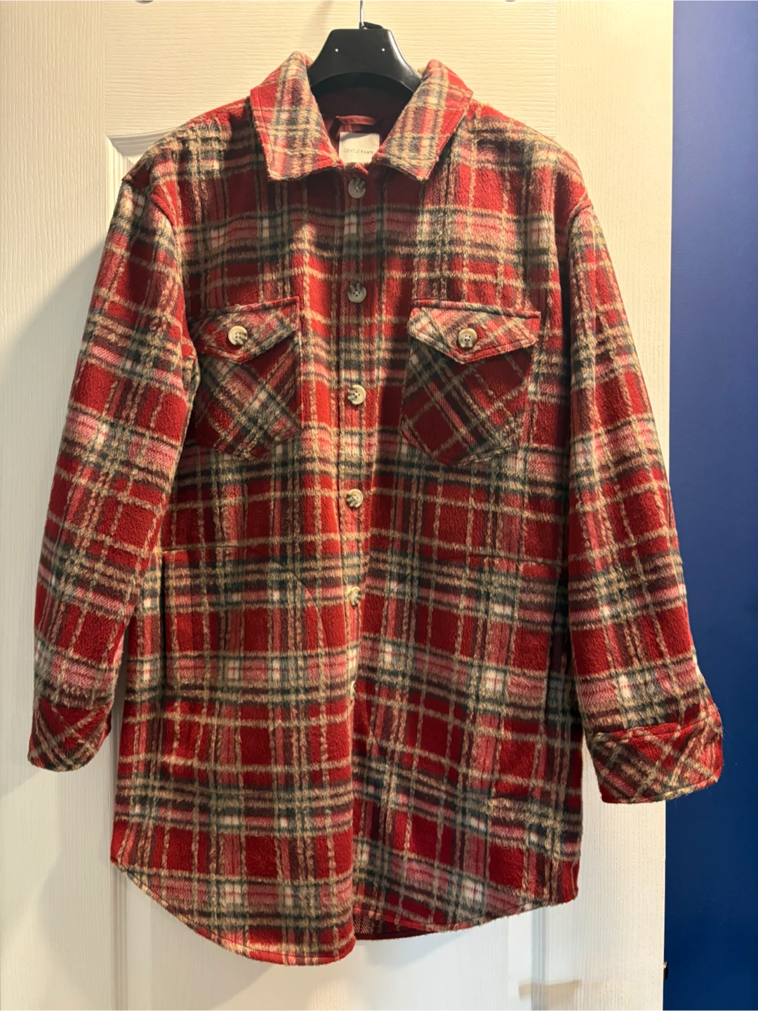 GENTLE FAWN Plaid Flannel Shirt Jacket