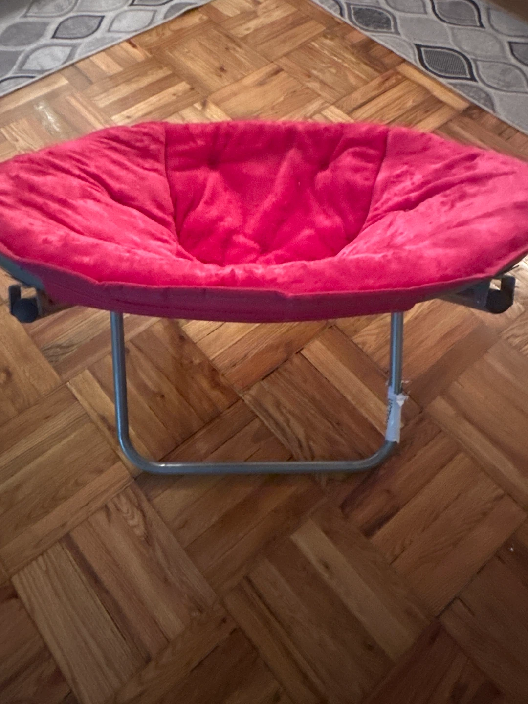 Fuzzy Pink Saucer Chair - photo 2