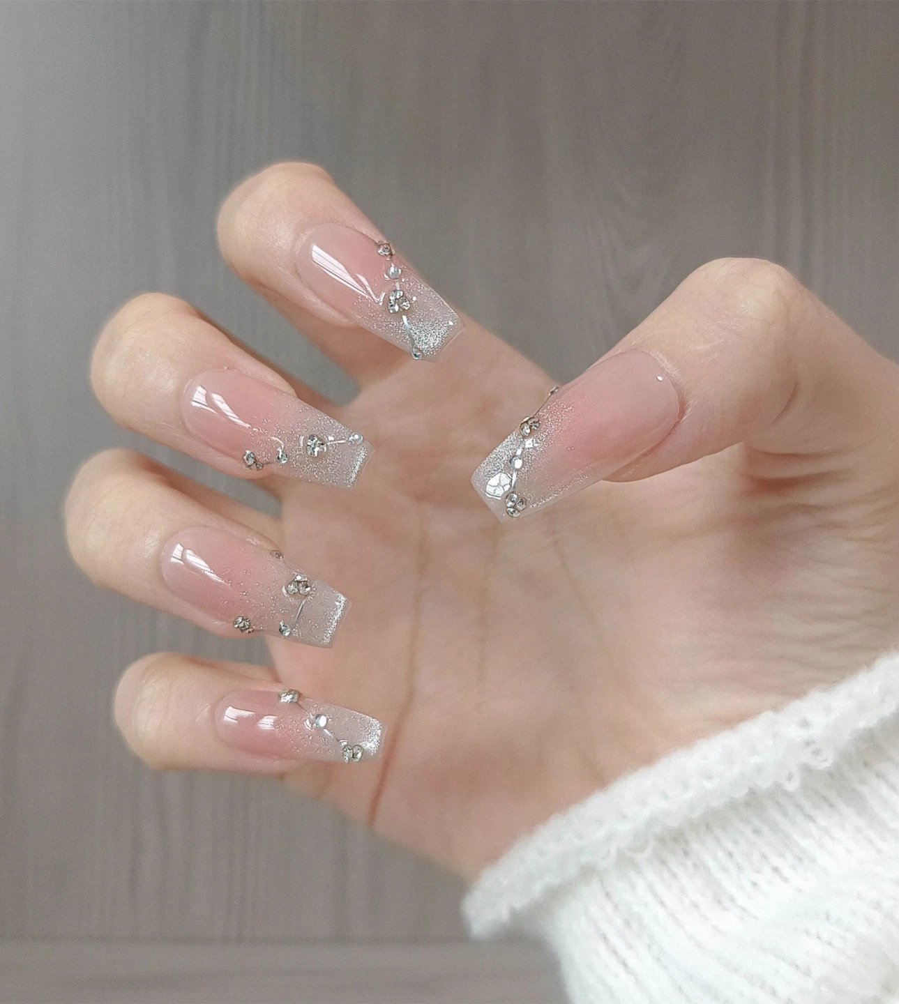 Handmade Press-On Nails with Rhinestones - photo 2