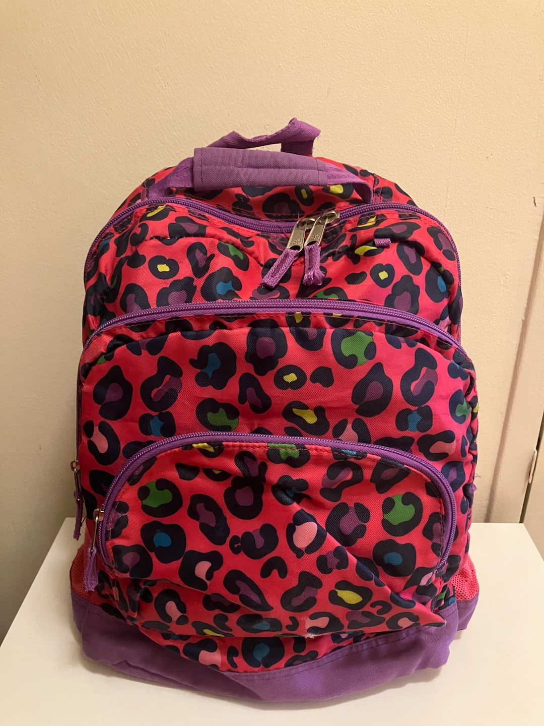 Kids Backpack with Leopard Print
