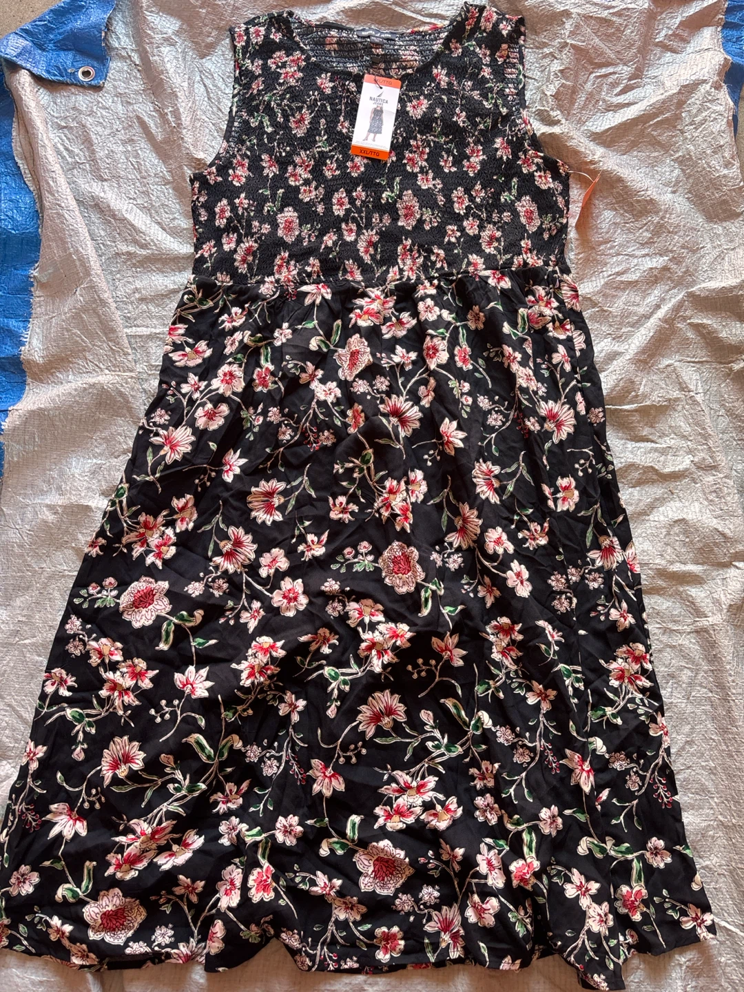 Nautica Jeans Floral Smocked Maxi Dress XXL