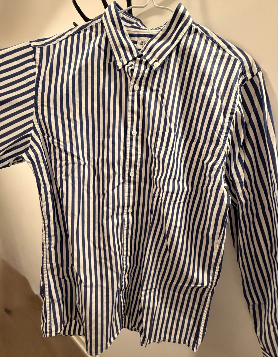 Uniqlo Blue and White Striped Button-Up Shirt - photo 2