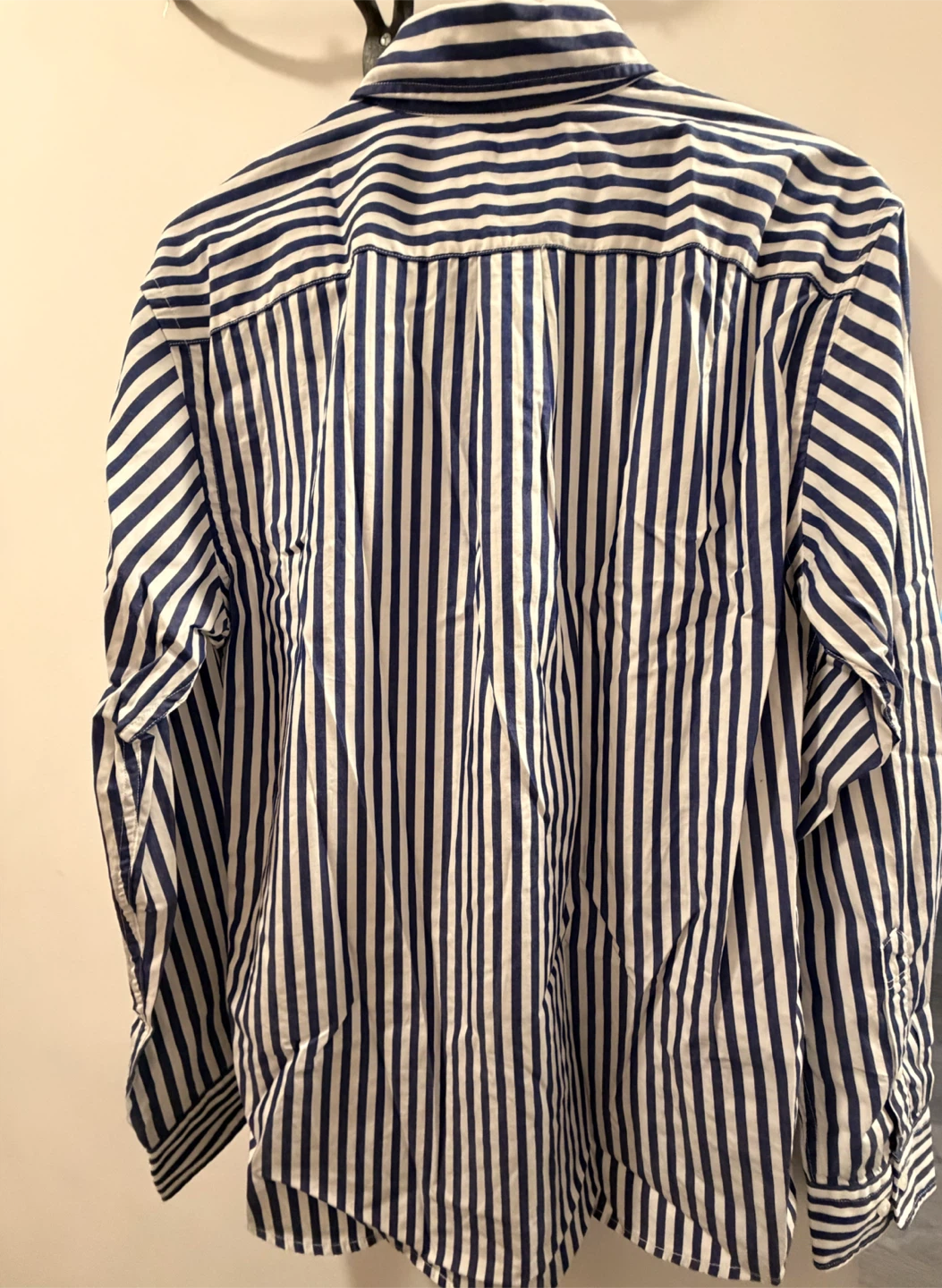 Uniqlo Blue and White Striped Button-Up Shirt - photo 3